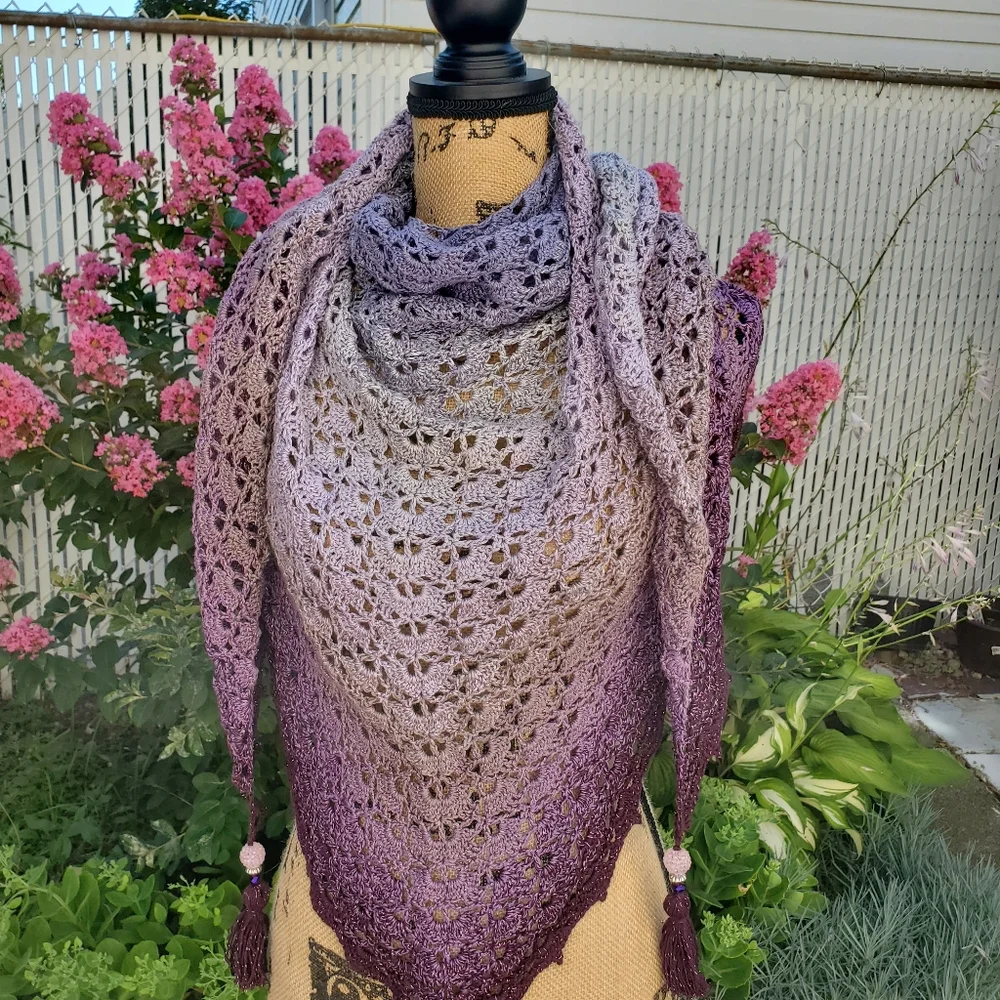 💖 New Handmade Crochet Baktus / Shawl / Scarf